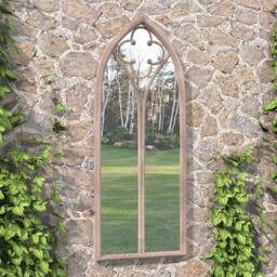 Berkfield Home Garden Mirror Sand 70x30 cm Iron for Outdoor Use in Cream