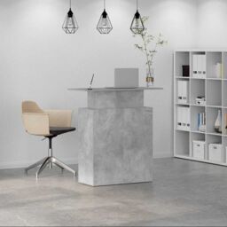 Berkfield Home Reception Desk Concrete Grey 100x40x104 cm Engineered Wood - Size: 100 x 40 x 104 cm - thumbnail 3