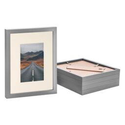 "Nicola Spring Photo Frames with 4"" x 6"" Mount - 8"" x 10"" - Grey Mount - Pack of 5" - thumbnail 1