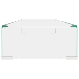 Berkfield Home TV Stand/Monitor Riser Glass Clear 80x30x13 cm - Size: 80 x 30 x 13 cm - thumbnail 4