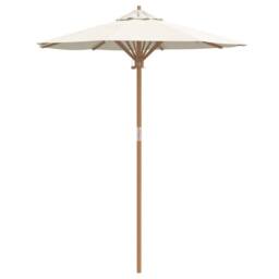 Berkfield Home Cream White Garden Umbrella 180x230 cm Bamboo - thumbnail 1