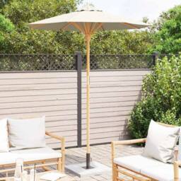 Berkfield Home Cream White Garden Umbrella 180x230 cm Bamboo - thumbnail 3