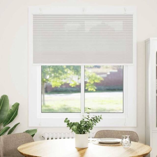 Berkfield Home Pleated Blind Light Grey 115x100 cm Fabric Width 114.4 cm Polyester - image 1