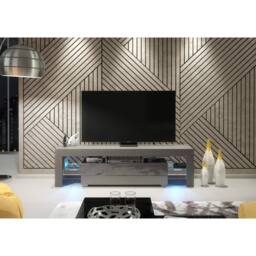 Creative Furniture Aria TV Unit 160cm - Dark Grey with Gloss Doors & LED Lights - thumbnail 2