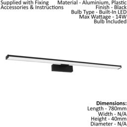 Loops 2 PACK Wall Light Colour Black Aluminium Shade White Plastic LED 14W Included - thumbnail 2