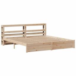 Berkfield Home Bed Frame with Headboard without Mattress 200x200 cm in Brown - thumbnail 3