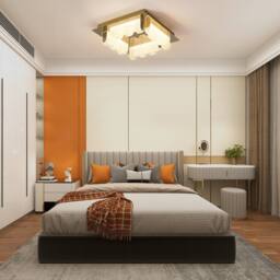 NIVOR 4-Light 32cm LED Flush Mount Acrylic Shade Ceiling Fixture in Gold - thumbnail 6