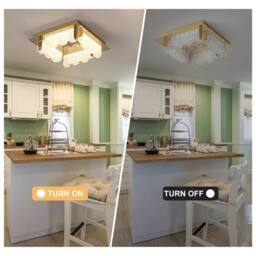 NIVOR 4-Light 32cm LED Flush Mount Acrylic Shade Ceiling Fixture in Gold - thumbnail 3