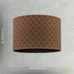 Happy Homewares Contemporary Chocolate Brown Woven Lattice Lampshade in Textured Linen - Size: 12 inches - thumbnail 7