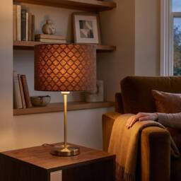 Happy Homewares Contemporary Chocolate Brown Woven Lattice Lampshade in Textured Linen - Size: 12 inches - thumbnail 6