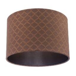 Happy Homewares Contemporary Chocolate Brown Woven Lattice Lampshade in Textured Linen - Size: 12 inches - thumbnail 4