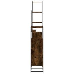 Berkfield Home 4 Piece Bathroom Cabinet Set Smoked Oak Engineered Wood in Brown - thumbnail 7