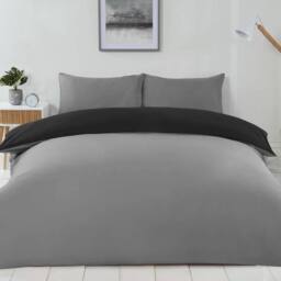 Voltico Reversible Duvet Cover Set - Double & King Sizes, 4 Colour Options in Black - thumbnail 4