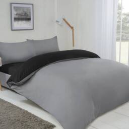 Voltico Reversible Duvet Cover Set - Double & King Sizes, 4 Colour Options in Black - thumbnail 2