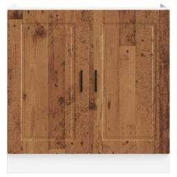 "Berkfield Home Sink Base Cabinet¬†""Porto"" Old Wood 80x46x81.5 cm¬†Engineered Wood in Brown - Size: 80x46x81.5 cm" - thumbnail 4