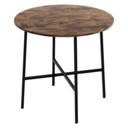 Levede Dining Table Round Kitchen 4 Person Coffee Restaurant Metal Base 80cm in Brown