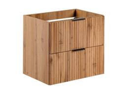 Vente-unique Fluted Wall-Hung Bathroom Unit With Inset Basin - Light Natural - 60 in Light Oak - thumbnail 7