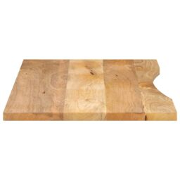 Berkfield Home Desk Top with Curve 140x60x2.5 cm Solid Wood Rough Mango in Brown - thumbnail 4