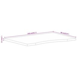 Berkfield Home Desk Top with Curve 140x60x2.5 cm Solid Wood Rough Mango in Brown - thumbnail 8