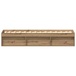 Berkfield Home Durable Bed Frame without Mattress Artisan Oak 90x200cm Engineere in Brown - Size: 90x200 cm - thumbnail 6