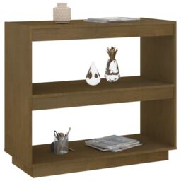 Berkfield Home Book Cabinet Honey Brown 80x35x71 cm Solid Pinewood - Size: 80 x 35 x 71 cm - thumbnail 4