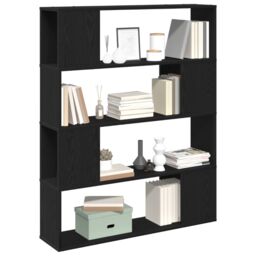 Berkfield Home TV Cabinet Black Oak Engineered Wood 100 x 24 x 124 cm - thumbnail 3