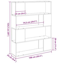 Berkfield Home TV Cabinet Black Oak Engineered Wood 100 x 24 x 124 cm - thumbnail 9