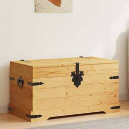 Berkfield Home Storage Chest Mexican Pine Corona Range 91x49.5x47 cm in Tan - thumbnail 2