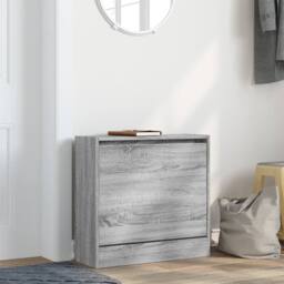 Berkfield Home Shoe Cabinet Grey Sonoma 60x21x57 cm Engineered Wood - Size: 60 x 21 x 57 cm - thumbnail 1