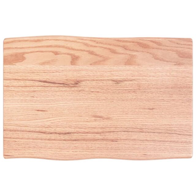 Berkfield Home Table Top Light Brown 60x40x2 cm Treated Solid Wood Oak Live Edge - Size: 60 x 40 x 2 cm - image 1