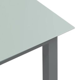 Berkfield Home Garden Table Light Grey 150x90x74 cm Aluminium & Glass - Size: 150 x 90 x 74 cm - thumbnail 4