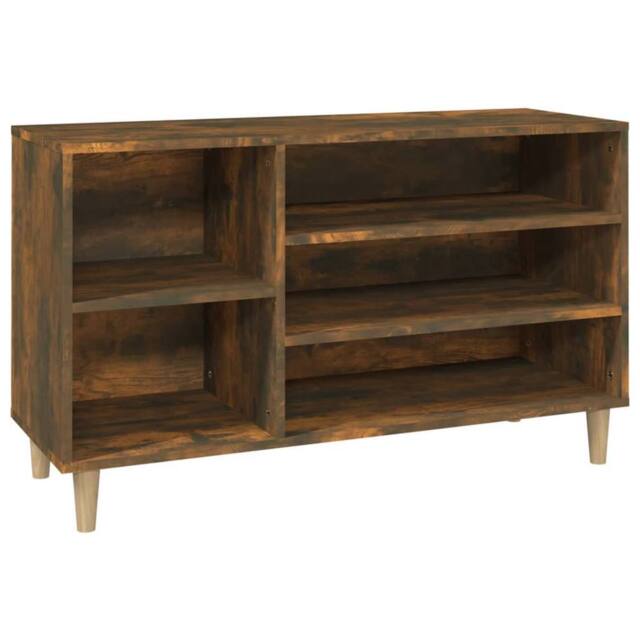 Berkfield Home Shoe Cabinet Smoked Oak 102x36x60 cm Engineered Wood in Brown - Size: 102 x 36 x 60 cm - image 1