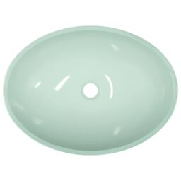 Berkfield Home Basin Glass 50x37x14 cm White - Size: 50 x 37 x 14 cm - thumbnail 5