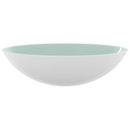 Berkfield Home Basin Glass 50x37x14 cm White - Size: 50 x 37 x 14 cm - thumbnail 3