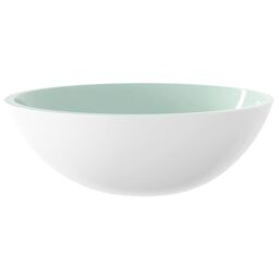 Berkfield Home Basin Glass 50x37x14 cm White - Size: 50 x 37 x 14 cm - thumbnail 2