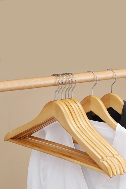 20Pcs Wood Clothes Hangers Set Classic