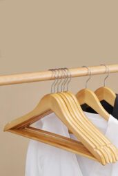 20Pcs Wood Clothes Hangers Set Classic - thumbnail 1