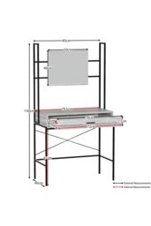 Home Discount Vida Designs Brooklyn 1 Drawer Dressing Table with Built-in Mirror Storage in Grey - thumbnail 3