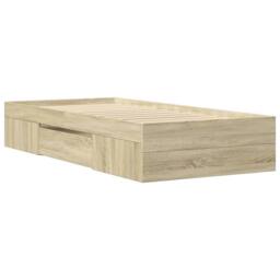 Berkfield Home Bed Frame without Mattress Sonoma Oak 100x200 cm Engineered Wood in Light Oak - thumbnail 7