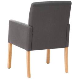 Wyld and Coco Grey Fabric Dining Chair with Arms and Rubberwood Legs - thumbnail 5