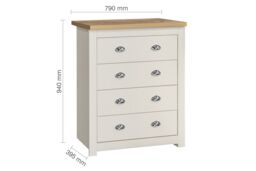 Birlea Chest of Drawers Olive Green Highgate 4 Drawer & Oak - thumbnail 9