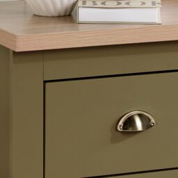Birlea Chest of Drawers Olive Green Highgate 4 Drawer & Oak - thumbnail 2