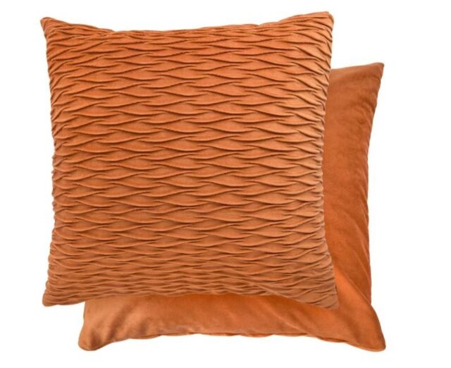 New Edge Blinds Millie Collection Soft Velvet Cushion Cover in Orange - Size: 43 cm x 43 cm - image 1