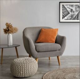 New Edge Blinds Millie Collection Soft Velvet Cushion Cover in Orange - Size: 43 cm x 43 cm - thumbnail 2