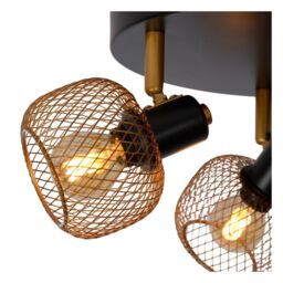 Lucide 'MAREN' Dimmable Rotatable Stylish Retro Ceiling Spotlight 3xE14 in Gold - thumbnail 5