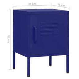 Berkfield Home Nightstand Navy Blue 35x35x51 cm Steel - Size: 35 x 35 x 51 cm - thumbnail 9