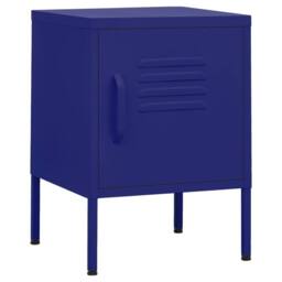 Berkfield Home Nightstand Navy Blue 35x35x51 cm Steel - Size: 35 x 35 x 51 cm - thumbnail 3