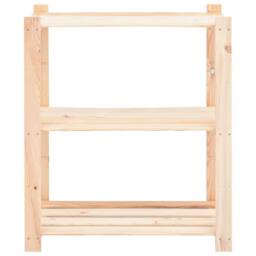 Berkfield Home 3-Tier Storage Rack 80x38x90 cm Solid Pinewood 150 kg in Beige - Size: 80 x 38 x 90 cm - thumbnail 3