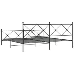Berkfield Home Metal Bed Frame without Mattress with Footboard Black 193x203cm - Size: 193x203 cm - thumbnail 6