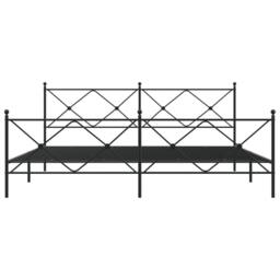 Berkfield Home Metal Bed Frame without Mattress with Footboard Black 193x203cm - Size: 193x203 cm - thumbnail 4